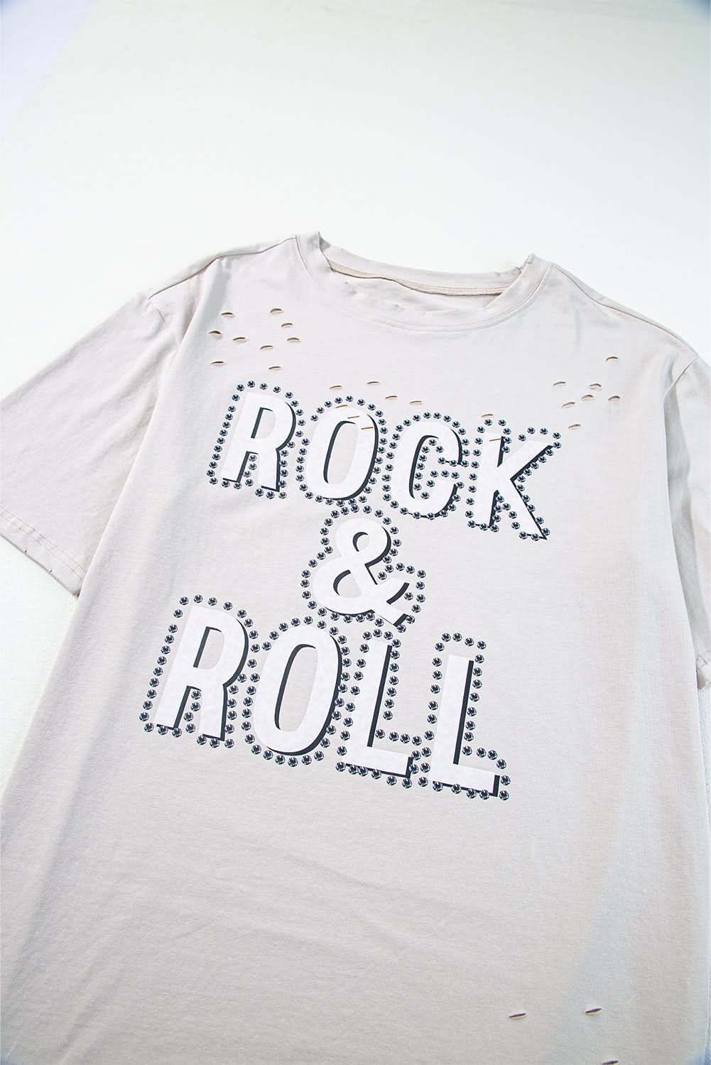 Gray Rock & Roll Graphic Distressed Vintage Tee - Love Salve
